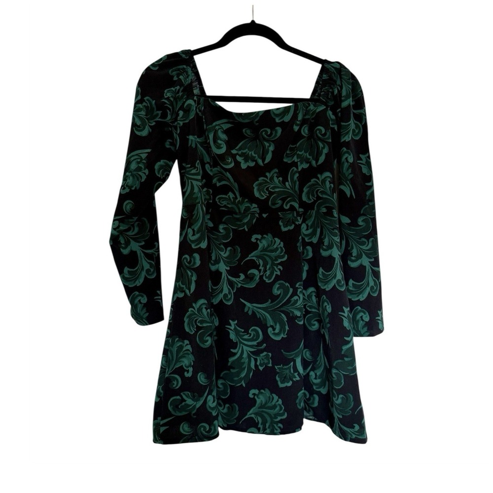 Abercrombie & Fitch Baroque Floral Square Neck Mini Dress - Size Medium Petite